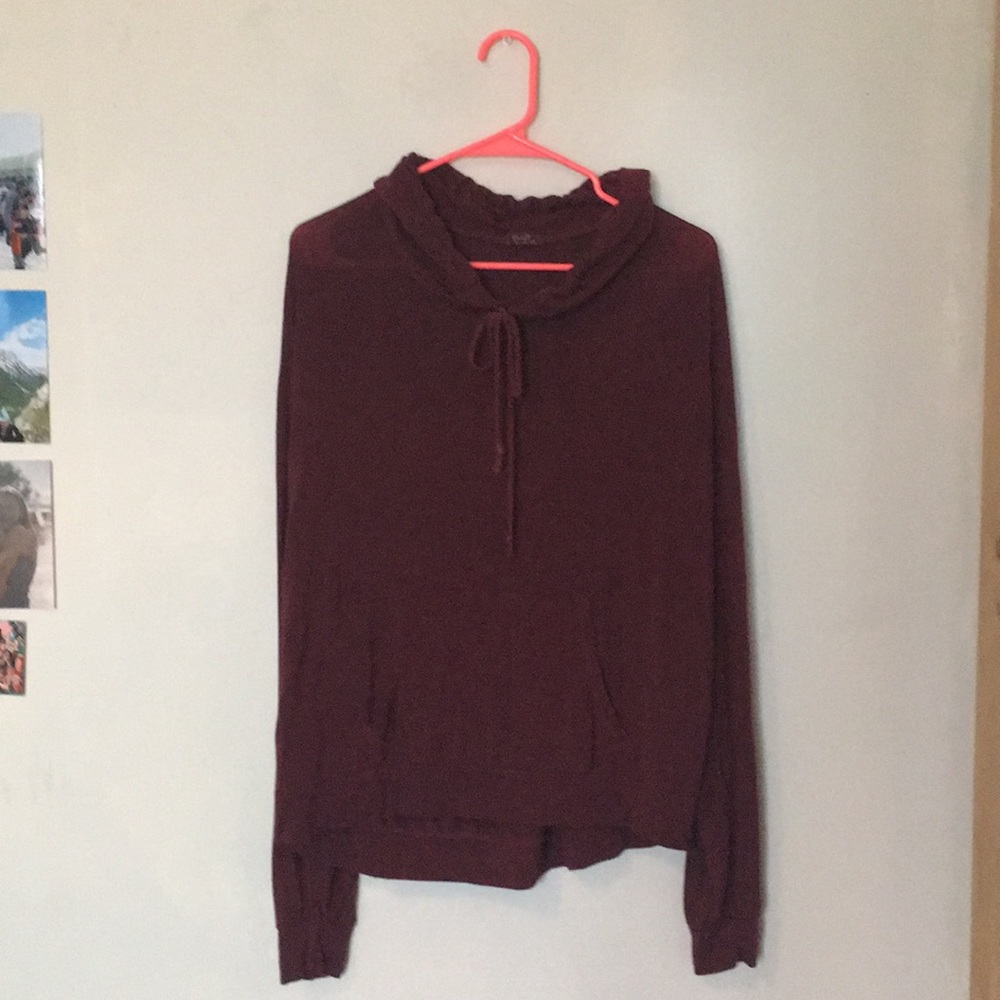 Soft long sleeve hooded shirt